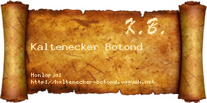 Kaltenecker Botond névjegykártya
